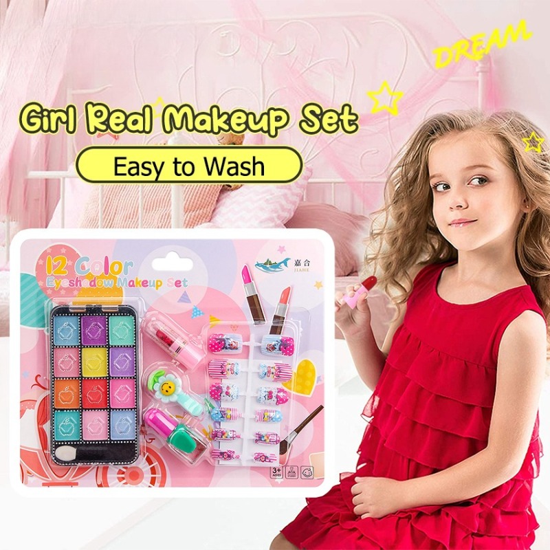 Beauty Makeup For Kids - Kinder-Schminkset für Mädchen, abwaschbares echtes Kosmetik-Make-up,