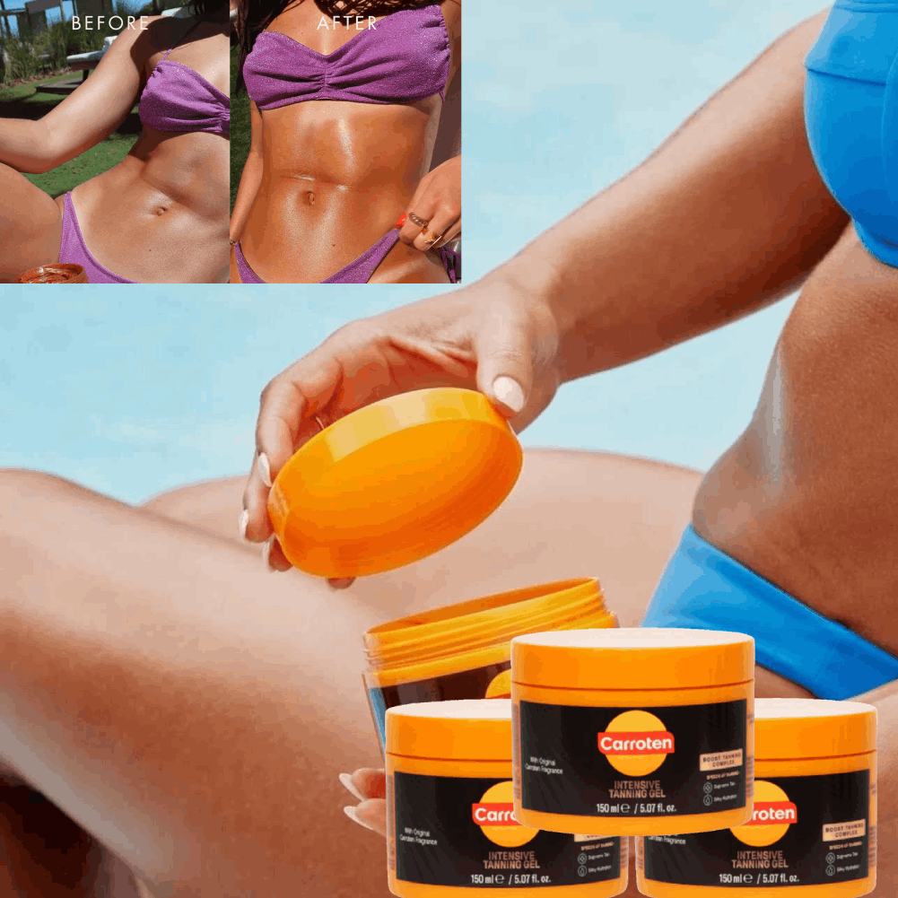 Body Shimmer Lotion - Karotten-Schimmer-Bräunungsgel - Selbstbräuner-Lotion für Gesicht &