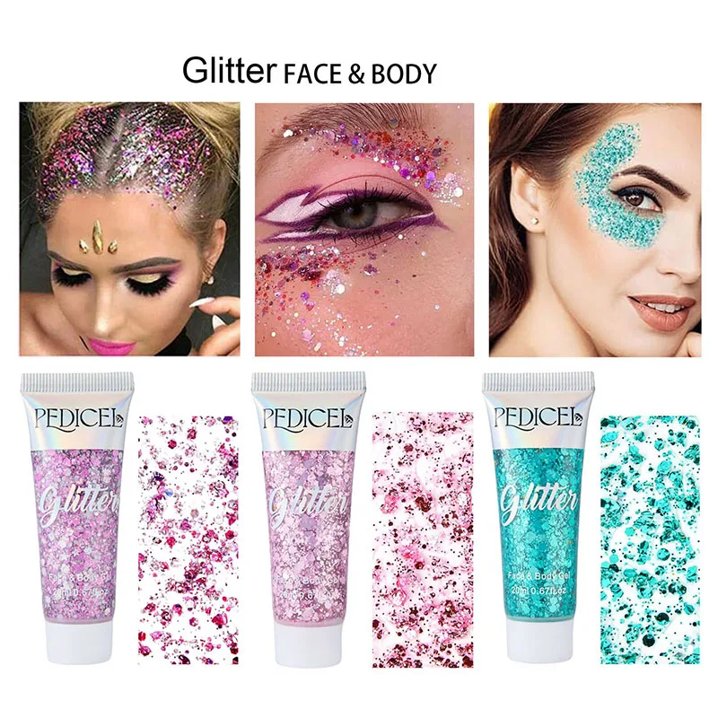 Body Shimmer Lotion - Augenglitzer, Nagelhaar, Körper, Gesicht, multifunktional, Glitzer-Gel,