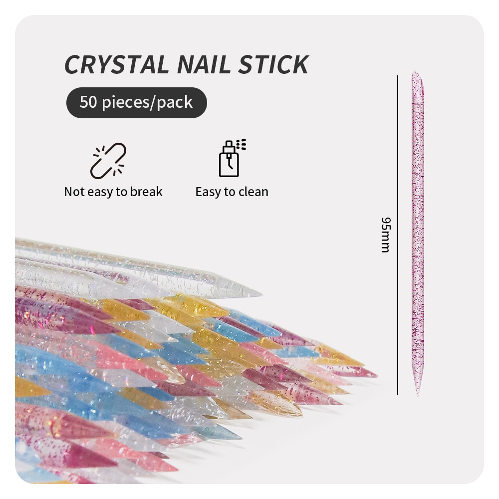 Contour Palette Stick - 50 Stück Nagelhautschieber Kristall Doppelend-Maniküre abgestorbene