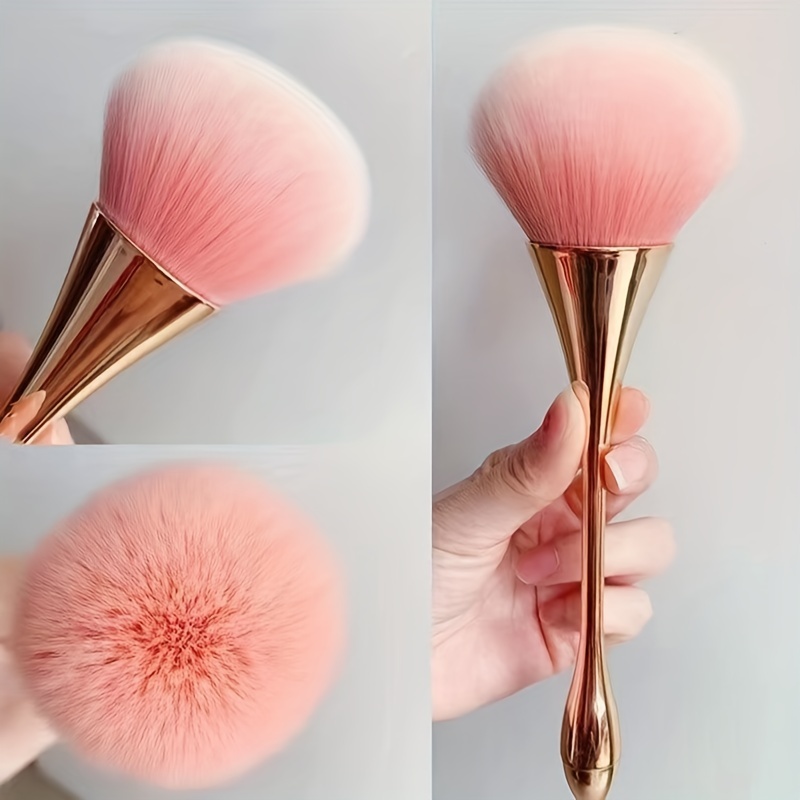 Beauty Flower Makeup - Roségoldener Fächer-Make-up-Pinsel, Kosmetikpinsel, loser Puderpinsel, Hervorhebungspinsel,