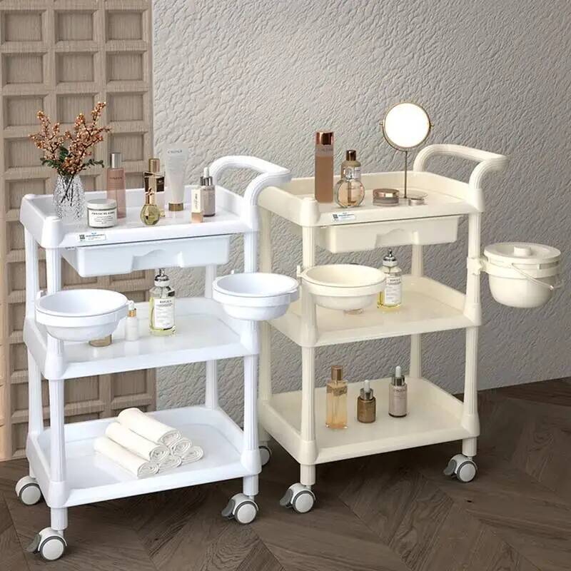 Beauty Makeup Trolley - Rollbarer Salon-Trolley für Maniküre und Kosmetik,