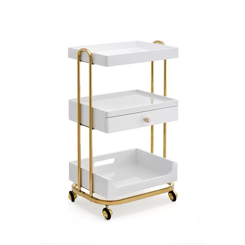 Moderner Gold-Weißer Salon-Tro – Beauty Makeup Trolley Bewertung und Preis